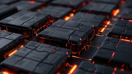 Obraz premium Futuristic Circuit Boards with Neon Glows