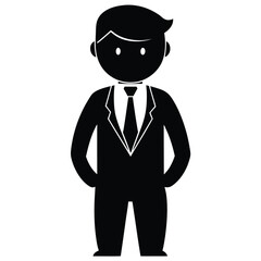 Obraz premium Businessman cartoon vector, isolated on a white background 