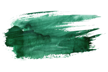 dark green watercolor brush stroke paint isolated on white or transparent png