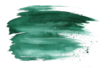 dark green watercolor brush stroke paint isolated on white or transparent png