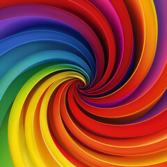 Obraz premium A vibrant, colorful graphic featuring concentric arcs filled with a gradient of rainbow colors,