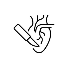 Heart Surgery outline icons, minimalist vector illustration ,simple transparent graphic element .Isolated on white background