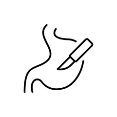 Stomach Surgery outline icons, minimalist vector illustration ,simple transparent graphic element .Isolated on white background