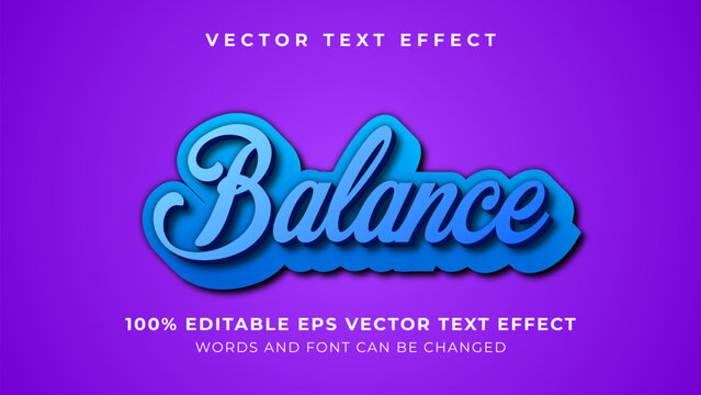Blue Balance editable vector text effect