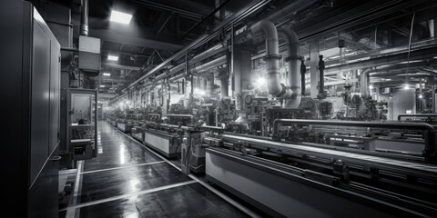 Fototapeta premium Monochrome Vision of Modern Industrial Efficiency