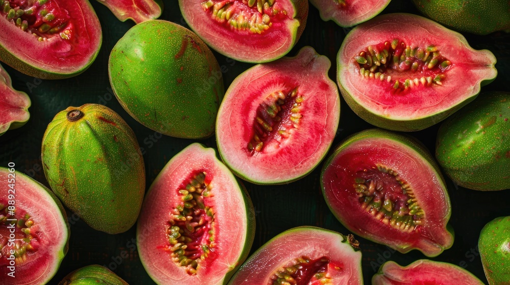 Wall mural close up of fresh ripe guava for backdrop