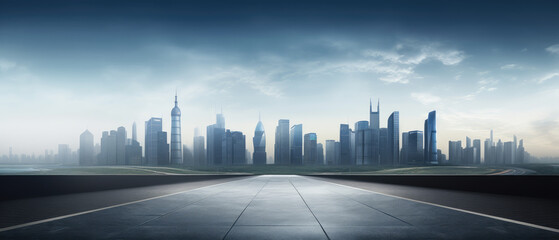 Obraz premium Futuristic Cityscape at Dawn: Urban Awakening