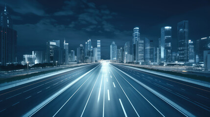 Fototapeta premium Futuristic Urban Cityscape at Night