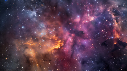Obraz premium Stunning Nebulae and Star Clusters in the Milky Way through Deep Space Observatory Lens