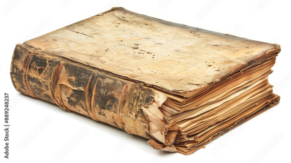 Aufkleber old book isolated on white background without content path