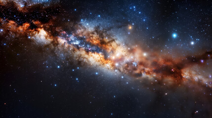 Fototapeta premium Exploring the Milky Way: Deep Space Observatory with Nebulae and Star Clusters in High Detail