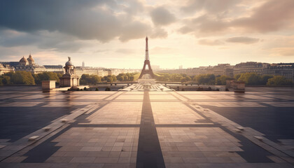 Sunrise Over Iconic Paris Landmark