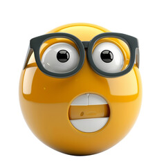 Naklejka premium 3d business face surprise icon on transparent background