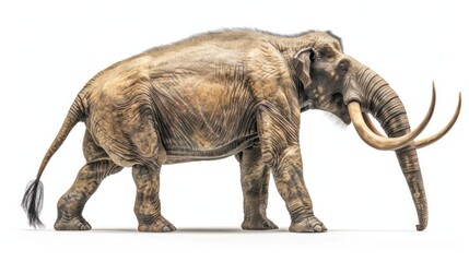 Fototapeta premium Gomphotherium full body clearly photo on white background