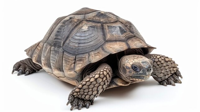 Gopher Tortoise full body clearly photo on white background