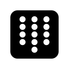 dialpad icon, silhouette vector isolated on white background. simple and modern design