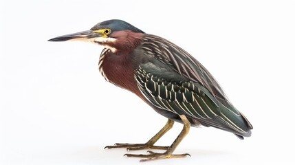 Fototapeta premium Green Heron full body on white background