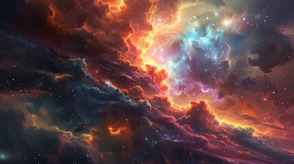 Ethereal Cosmic Dreamscape: Vibrant Otherworldly Wallpaper with Celestial Elements and Dynamic Lighting