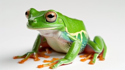 Obraz premium Green Tree Frog full body on white background