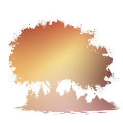 Obraz premium Autumn Tree Silouhette and Shape With Transparent Background