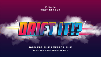 editable drift it text effect.typhography logo © dario16
