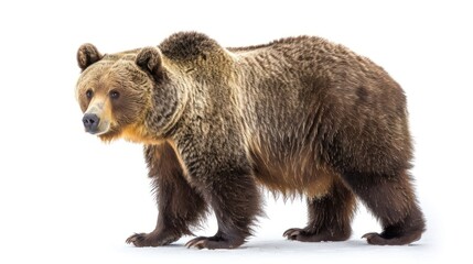 Obraz premium Grizzly Bear full body on white background