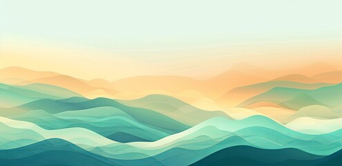 A beach with waves of ocean. Natural background. Summer modern illustration for mobile and web.