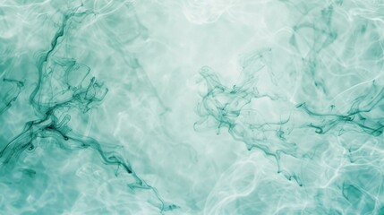 Obraz premium illustration of swirling ink flowing in water creating abstract shapes and patterns. The image features a mix of vibrant aqua and teal hues, forming fluid