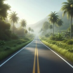 Fototapeta premium road or path leading forward Hyperrealistic Highly Detailed Isolated On Transparent Background