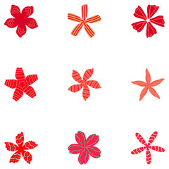 Flower icon set. Botanical floral design