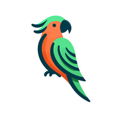 Fototapeta premium A flat vector logo of a parrot.