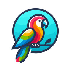 Fototapeta premium A flat vector logo of a parrot.