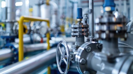 Fototapeta premium Industrial Pipeline System with Valves