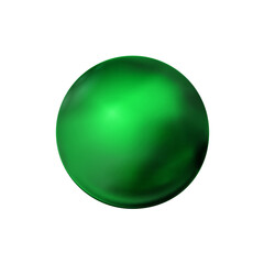 Sphere, green ball. Mock up of clean round the realistic object, orb icon. Design decoration round shape, geometric simple, figure circle form. Isolated on white background, vector illustration. Eps10