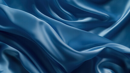 Fototapeta premium Light blue silk fabric against a deep blue background