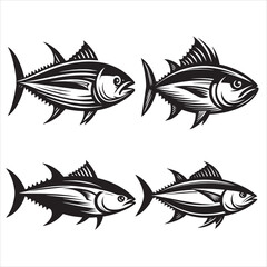 fish silhouette - cut out vector icon