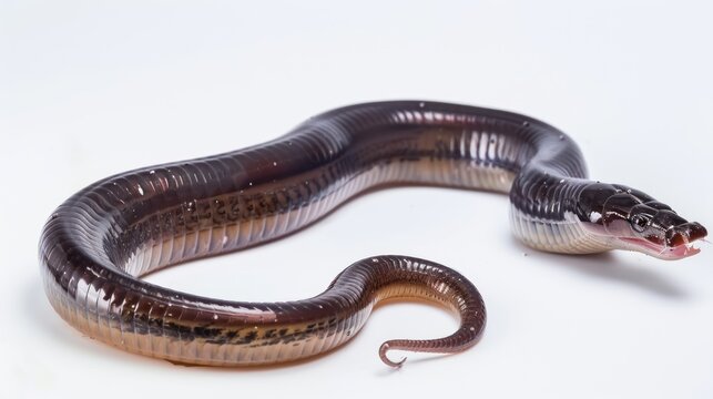 Hammerhead Worm full body on white background