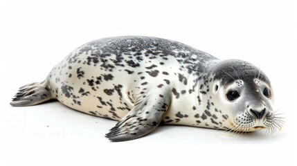 Obraz premium Harbor Seal full body on white background