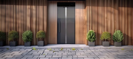 Modern House with Wooden Facade