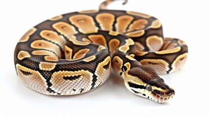 Obraz premium Killer Clown Ball Python full body on white background