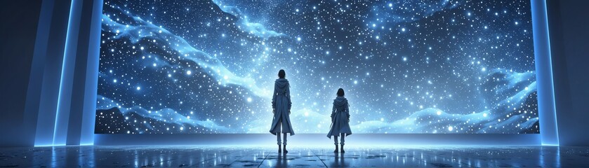 Person standing front large Visionary Light Installation Craftin