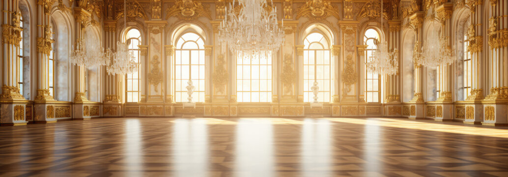 Majestic Golden Palace Hall Basking in Sunlight