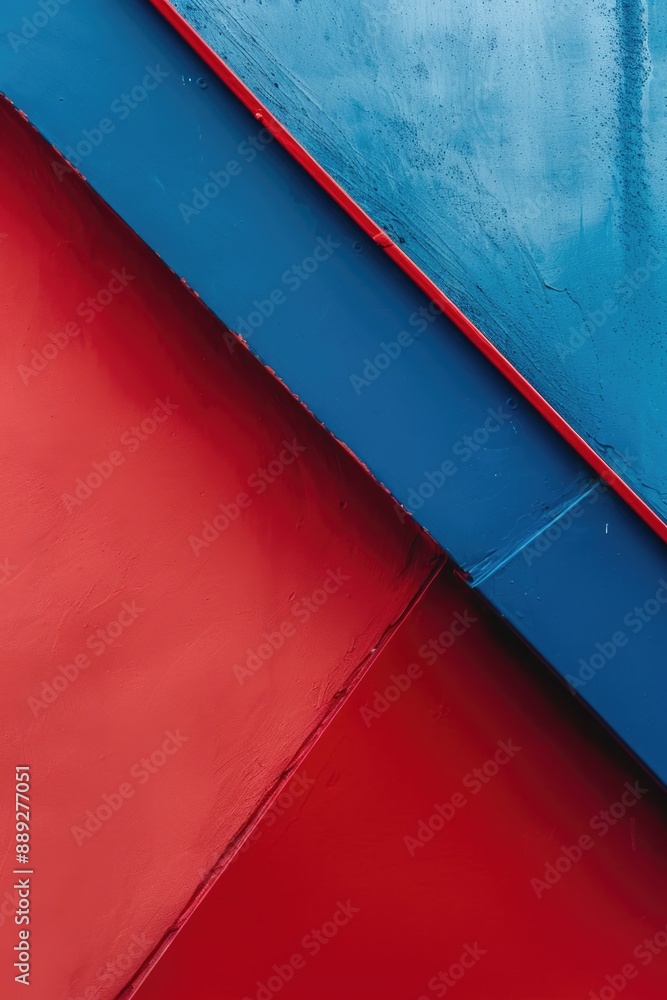 Aufkleber A detailed view of a small boat with a red and blue color scheme