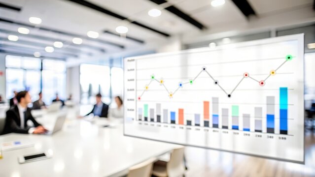 Advanced Business Metrics Overlay with Infographic Charts
