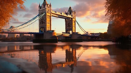 Tower Bridge at Sunset in London