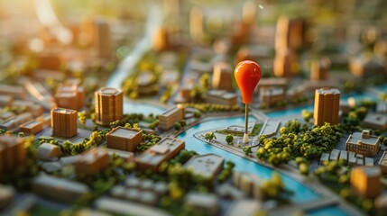 A miniature city on the table. The layout of the block for designing with a residential building. Layout of residential development