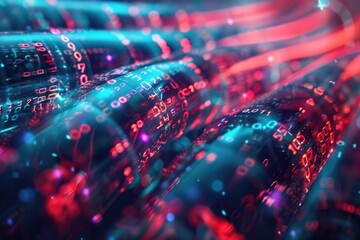 Obraz premium A close-up view of a computer screen showing a sequence of numbers, suitable for use in contexts such as finance, data analysis, or technology