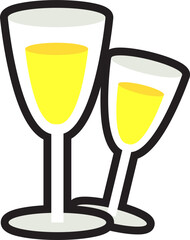 Champagne Glasses Illustration