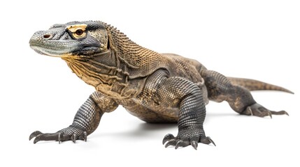 Obraz premium Komodo Dragon full body on white background