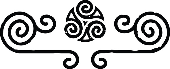 Celtic Spiral Lines and Tribal Spirals Graphic